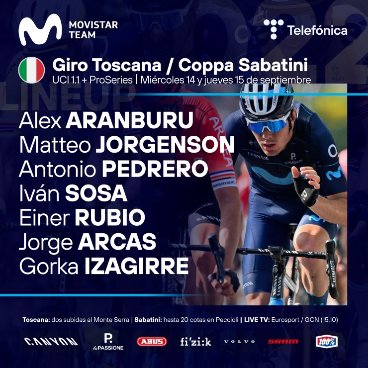Lista para el Giro de la Toscana. Foto: Movistar Team