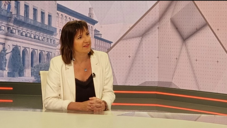 Lola Ranera, en una imagen de archivo, durante una entrevista en Aragón TV.