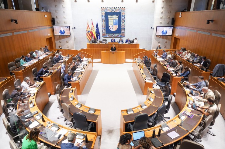 Las Cortes de Aragón a pocos minutos de comenzar la sesión plenaria de este jueves./ Cortes de Aragón.