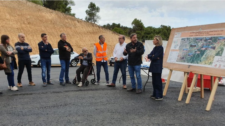 José Luis Soro durante su visita a las obras en la carretera A-1409. / Gobierno de Aragón