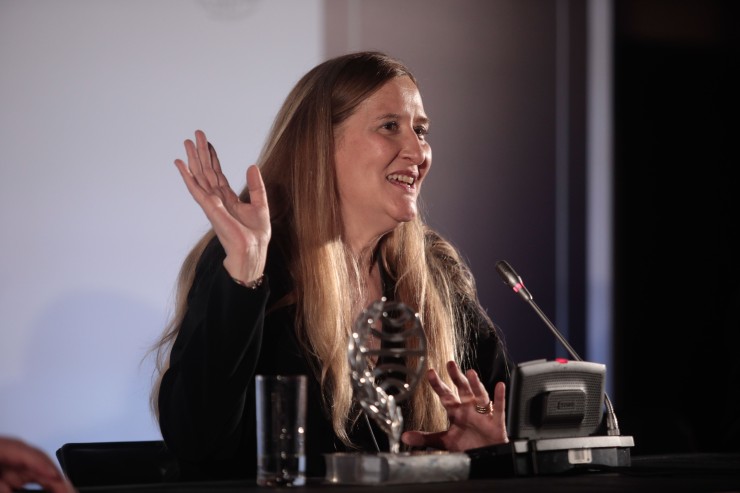 Luz Gabás, en la rueda de prensa posterior a la proclamación del premio. | EP