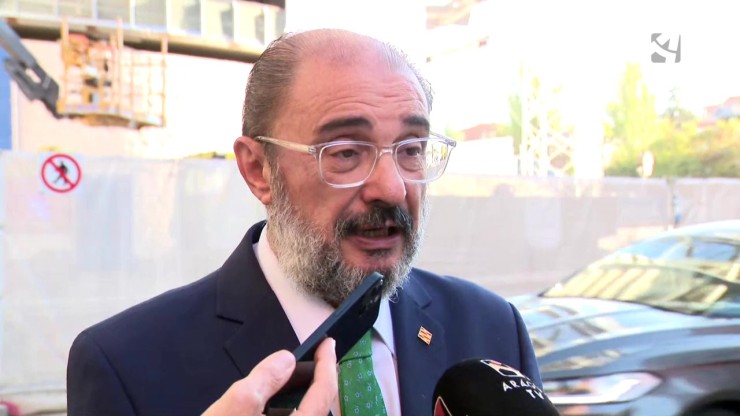 El presidente de Aragón, Javier Lambán, este miércoles en Madrid.
