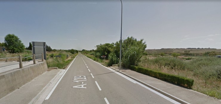 La carretera A-129, a su paso por Lanaja (Huesca). / Google Maps