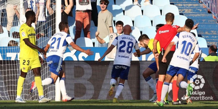 Celebración del gol de la victoria contra el Villarreal B. Foto: LaLiga