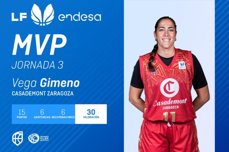 Vega Gimeno es la MVP de la jornada 3.