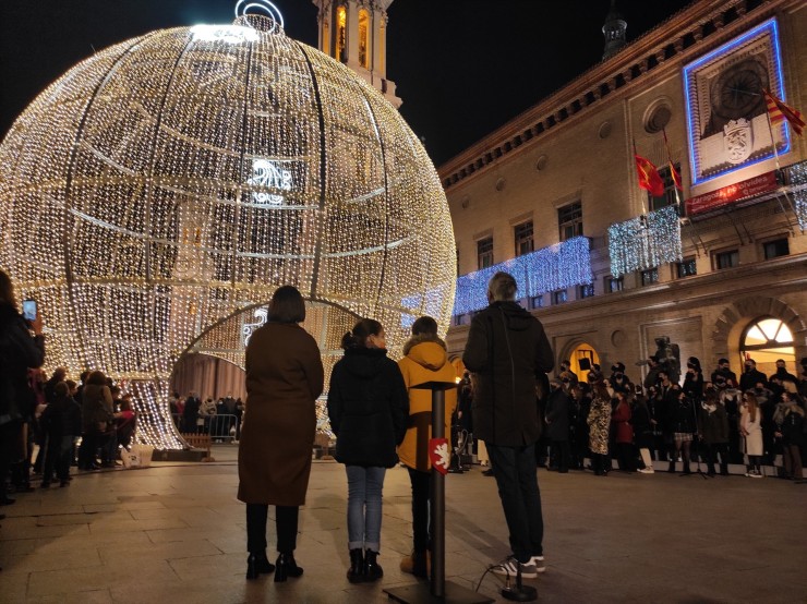 Encendido de las luces de Navidad en Zaragoza en 2021. / EP.