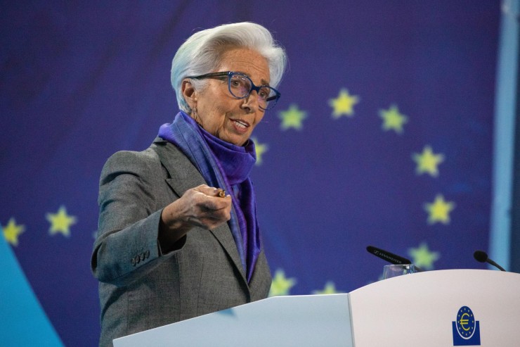 Chistine Lagarde, tras la reunión del Consejo de Gobierno del BCE. (EFE/EPA/ANDRE PAIN) Europa Press