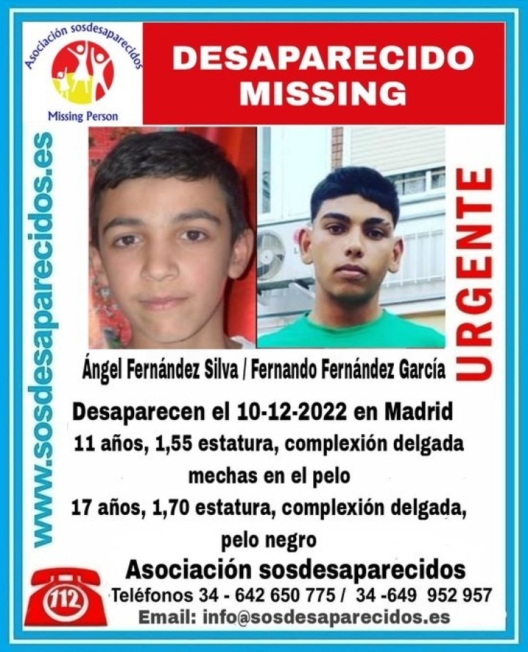 Los dos primos desaparecidos el pasado 10 de diciembre en Carabanchel.