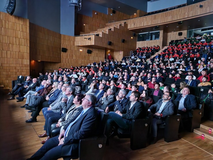 El Palacio de Congresos de Huesca ha acogido la gala. Foto: Twitter Federación Aragonesa de Fútbol
