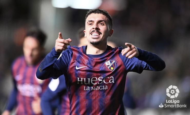 Joaquín Muñoz celebra un gol. Foto: LaLiga