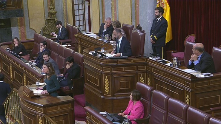 Intervención de la ministra de Igualdad en el pleno del Congreso./ Aragón TV.
