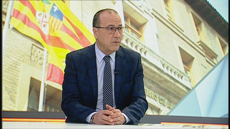 Consejero de Educación, Cultura y Deporte, Felipe Faci, este jueves en Aragón TV.