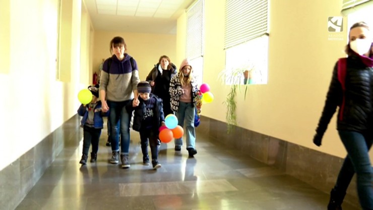 Niños ucranianos escolarizados en Aragón.