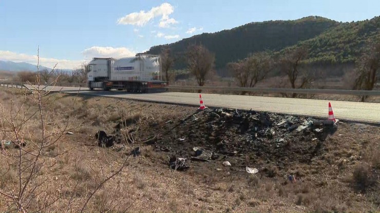 Punto de la N-234 en Torralba de Ribota donde se produjo el último accidente grave con cuatro fallecidos, el pasado 27 de enero.