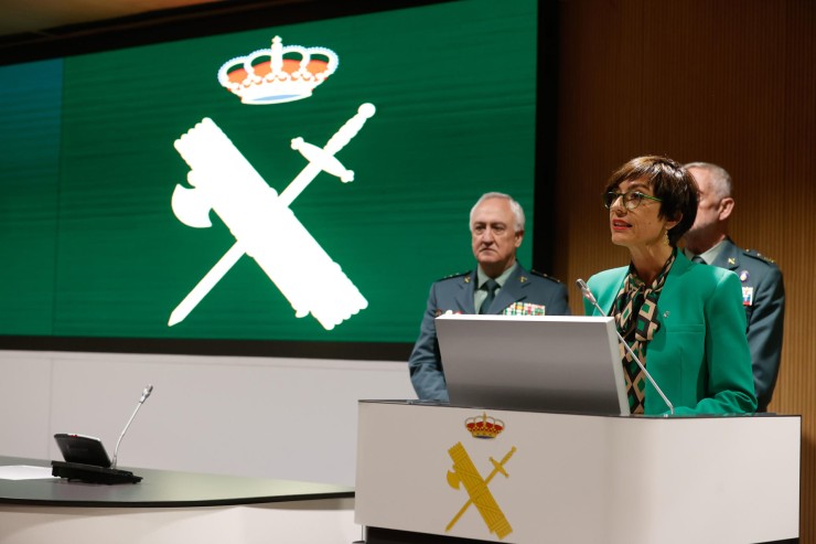 Comparecencia de María Gámez para anunciar su dimisión como directora de la Guardia Civil./ EFE/ Javier Lizón.