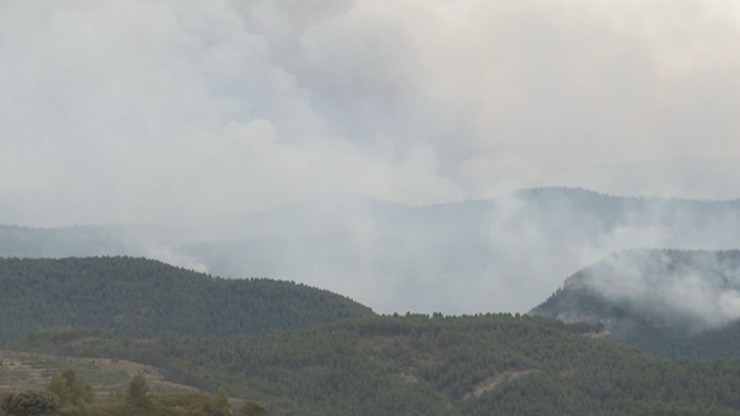 Imagen del incendio de esta semana entre las provincias de Teruel y Castellón.