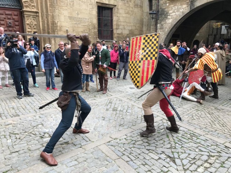 Exhibición de lucha medieval en Sos del Rey Católico (Zaragoza).