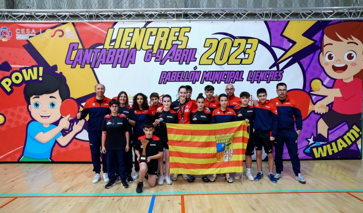 Representación aragonesa en los Campeonatos de España en Edad Escolar. Foto: FATM
