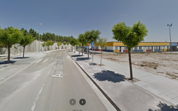 Entorno del colegio Odón de Buen, en Zuera (Zaragoza). / Google Maps