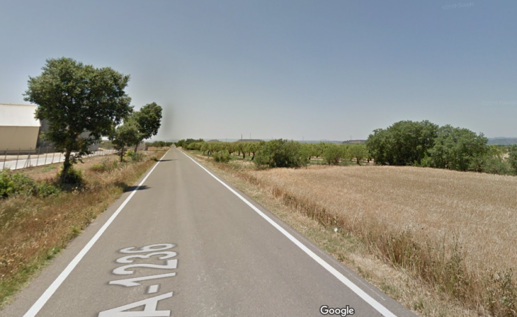 El accidente se ha producido en un tramo de la A-1236, entre Monzón y Fonz. | Google Maps