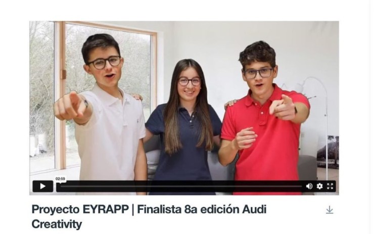 Los tres estudiantes detrás del proyecto Eyrapp. / Colegio Compañía de María