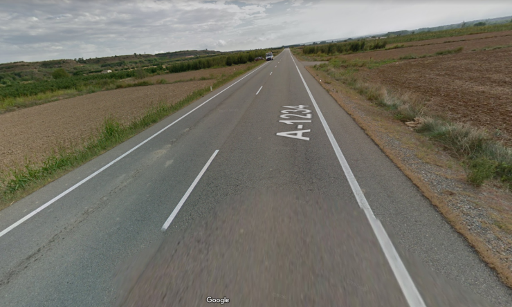 Carretera A-1234 en la zona donde ha ocurrido el siniestro. / Google Maps