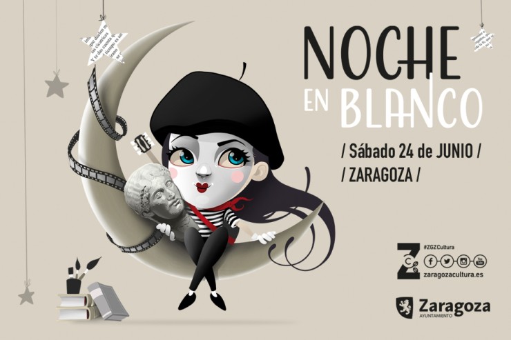 Cartel de la Noche en Blanco 2023. / Ayuntamiento de Zaragoza.