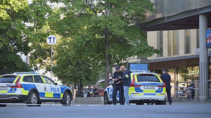 La policía sueca en el lugar del tiroteo. / AFP