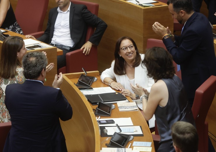 La nueva presidenta de las Cortes valencianes, Llanso Massó. / Europa Press.