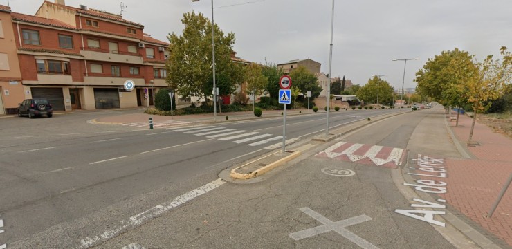 Lugar donde se ha producido el accidente en el barrio de La Carrasca, en Monzón (Huesca). / Google Maps.