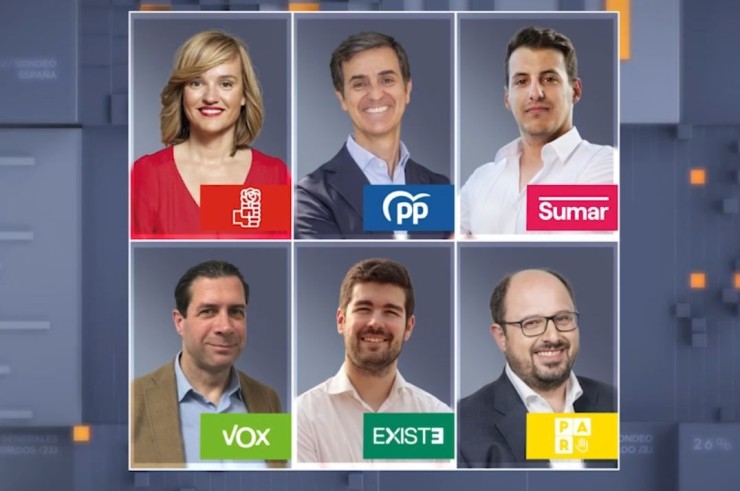 Los seis candidatos que participarán en el debate. / CARTV
