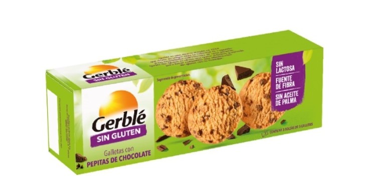 Caja de galletas con pepitas de chocolate de la marca Gerblé. / AEMPS