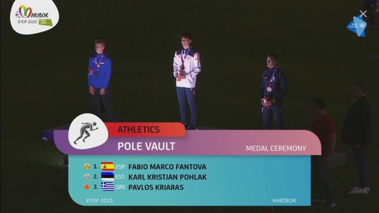 Fabio Marco, con la medalla de oro conquistada en el FOJE. Foto: FOJE
