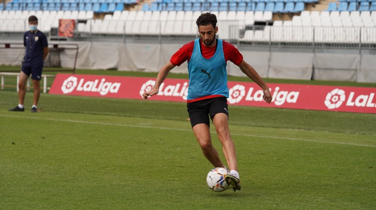 Iván Martos, durante un entrenamiento con el Almería. Foto: UD Almería
