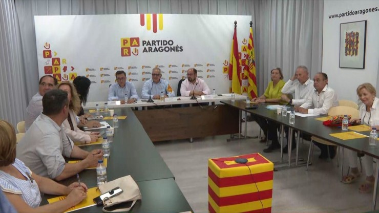 Reunión de la actual ejecutiva del Partido Aragonés.