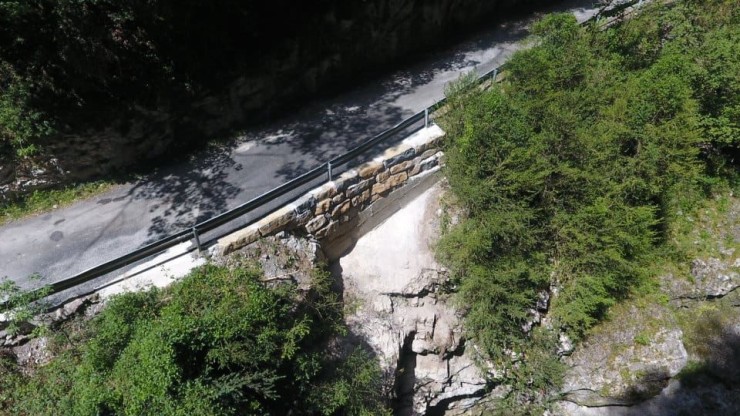 La vía quedó cortada el pasado mes de octubre a consecuencia de un desprendimiento por las lluvias. / Gobierno de Aragón