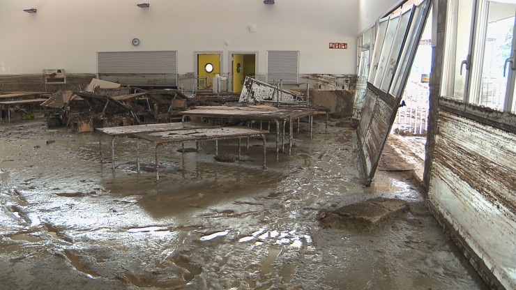 Estado del colegio María Zambrano tras la tormenta.