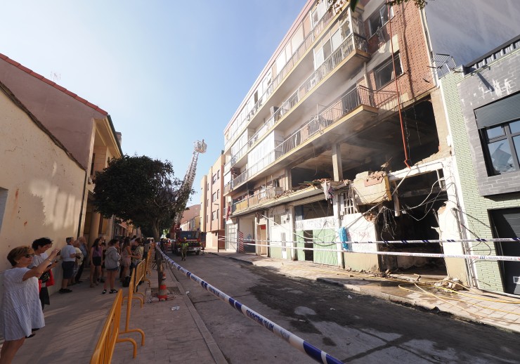 La explosión ocurrió sobre las 22:30 del martes en la calle Goya de Valladolid. / Europa Press