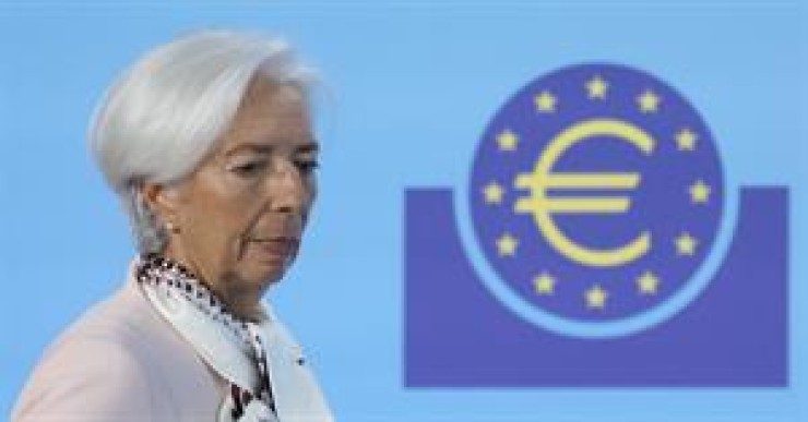 Christine Lagarde, en la rueda de prensa posterior a la reunión del BCE. | EFE