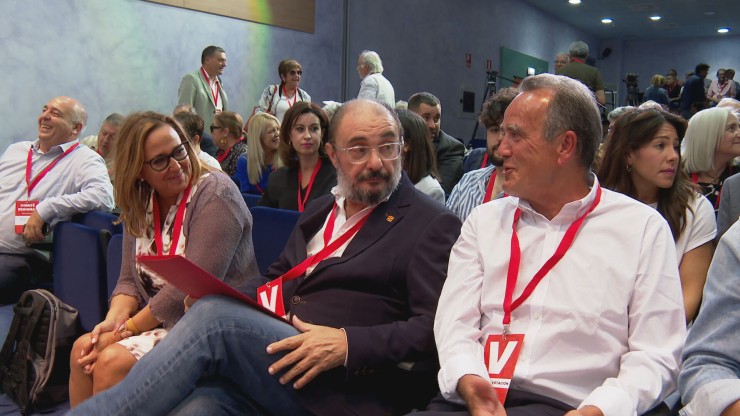 El secretario general del PSOE en Aragón, Javier Lambán, durante el Comité Regional celebrado en la tarde de este viernes