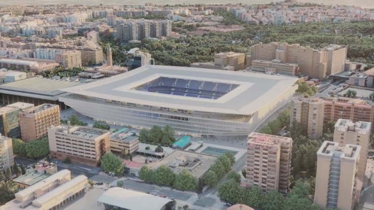 Simulación del nuevo estadio de la Romareda.