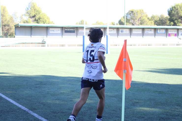 Daniel Escolá durante un partido con el Rugby Fénix.