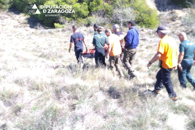 Momento del operativo de búsqueda del hombre desaparecido. | Diputación de Zaragoza