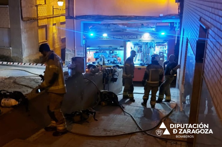 El aviso fue recibido sobre las 18:30 de la tarde y hasta el lugar se desplazaron efectivos de bomberos de la Diputación de Zaragoza. / DPZ