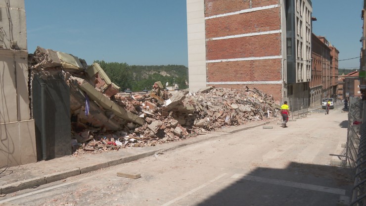 Zona en la que se encontraba el edificio colapsado. / Archivo Aragón TV