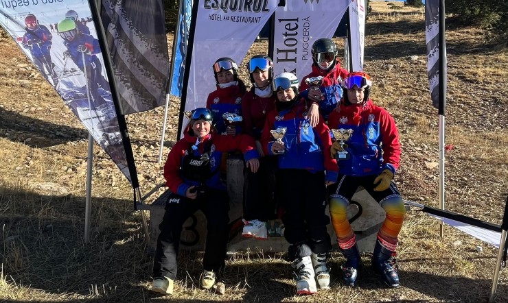 Esquiadores del CETDI Aragón participantes en el 19 Gran Premi Cerdanya U16.