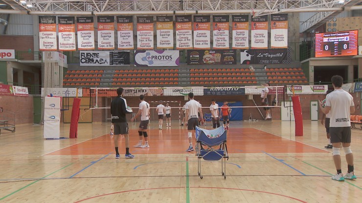 Pamesa Teruel Voleibol en el último entrenamiento antes de disputar el encuentro de Superliga