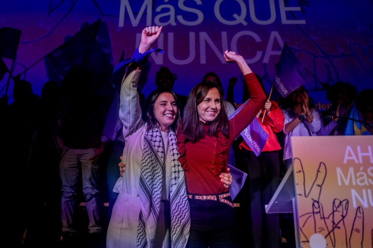 Irene Montero e Ione Belarra, este sábado en Madrid. (Ricardo Rubio / Europa Press)