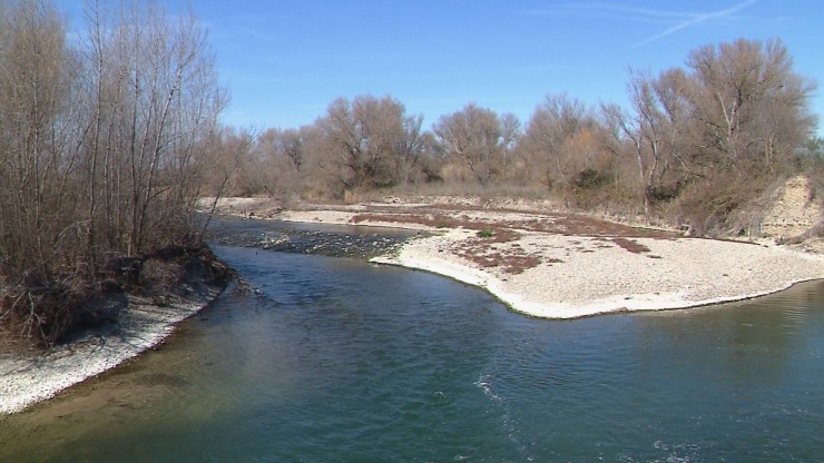 Imagen del río Gállego a su paso por Peñaflor.