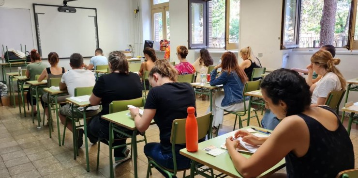 Examen de una oposición de Educación. / Gobierno de Aragón